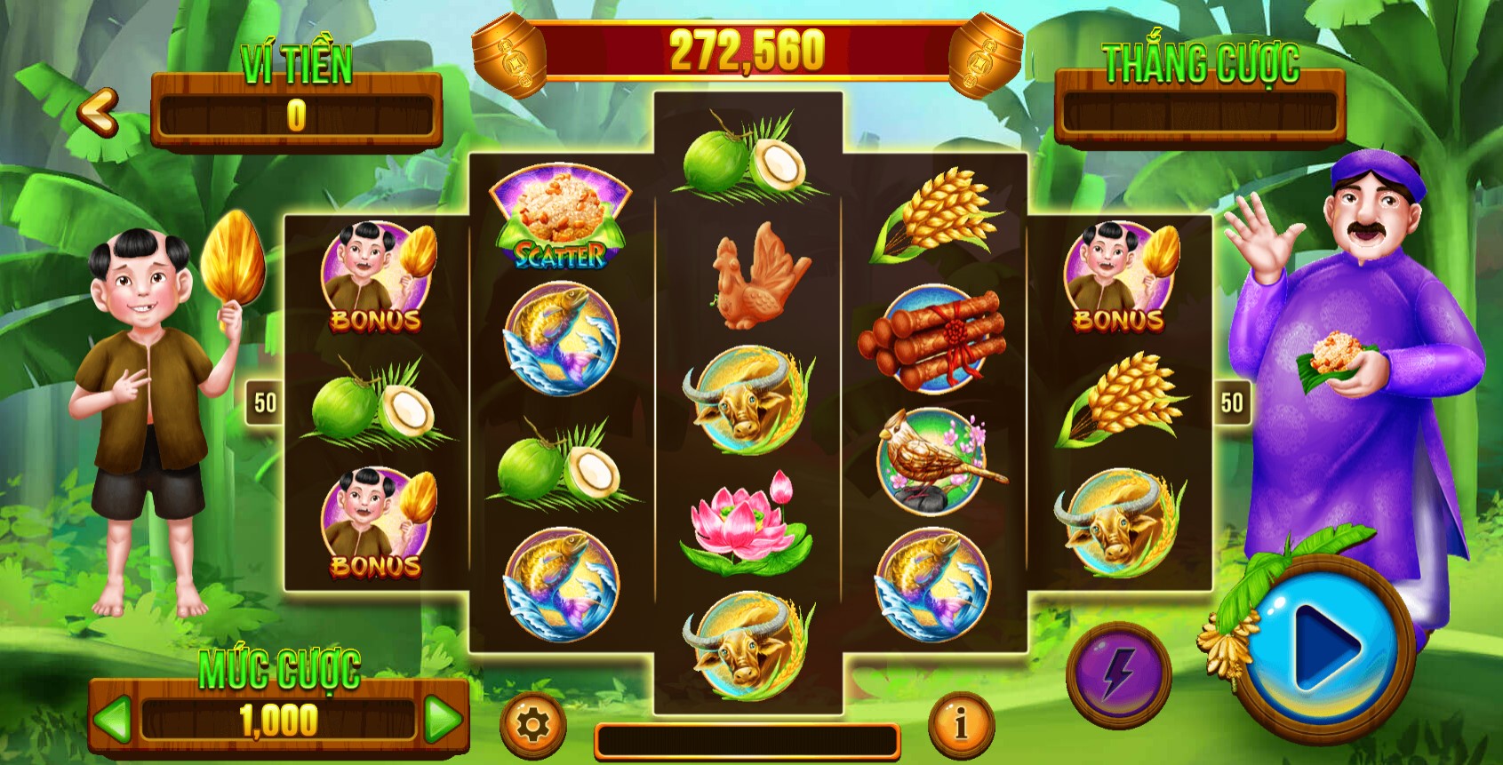 Nổ hũ Thằng Bờm là slot game được phát triển dựa trên bối cảnh văn hóa dân gian Việt Nam