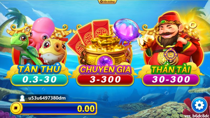 Các phòng chơi theo cấp trong game bắn cá Thần Tài King88