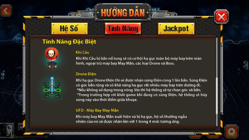 Tính năng đặc biệt trong game bắn cá Đại Chiến B52 